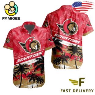 NHL Ottawa Senators Coconut Tree Hawaiian Shirt