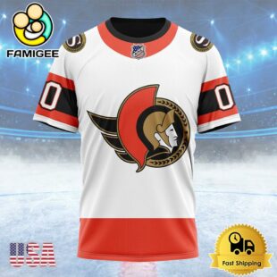 NHL Ottawa Senators Personalized Away Kits Custom T Shirt, Ottawa Senators Shirt