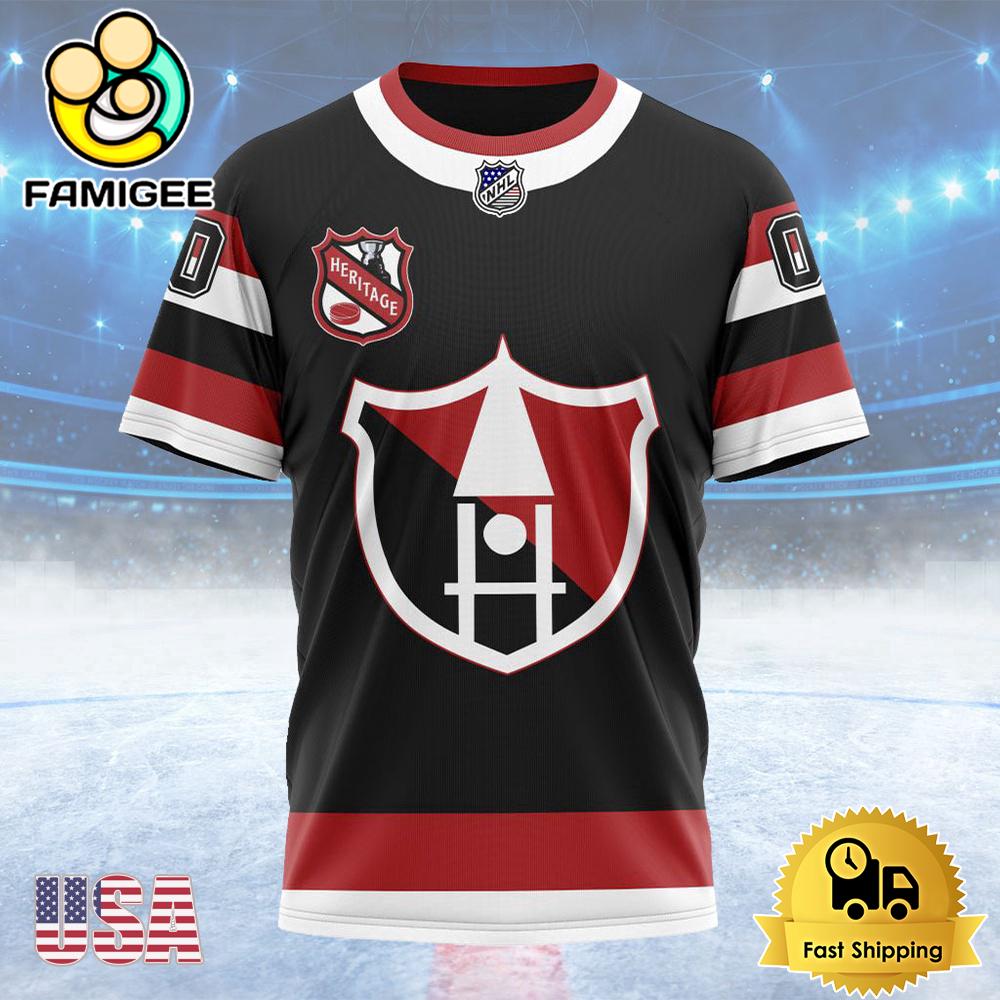 NHL Ottawa Senators Personalized Heritage Design Custom T Shirt, Ottawa Senators Shirt