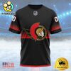 NHL Ottawa Senators Special Black And Gradient Design Custom T Shirt, Ottawa Senators Shirt