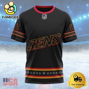 NHL Ottawa Senators Special Blackout Design Custom T Shirt, Ottawa Senators Shirt