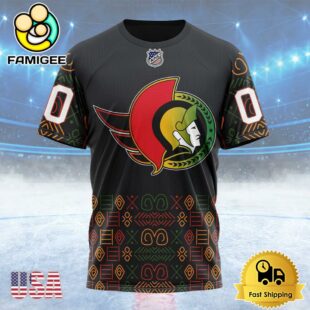 NHL Ottawa Senators Special Design For Black History Month Custom T Shirt, Ottawa Senators Shirt