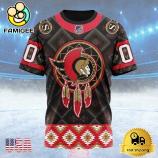 NHL Ottawa Senators Special Design With Native Pattern Custom T Shirt, Ottawa Senators Shirt