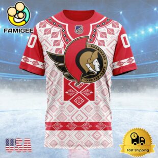 NHL Ottawa Senators Special Native Heritage Design Custom T Shirt, Ottawa Senators Shirt