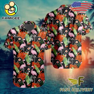 NHL Philadelphia Flyers Flamingo Hawaiian Shirt