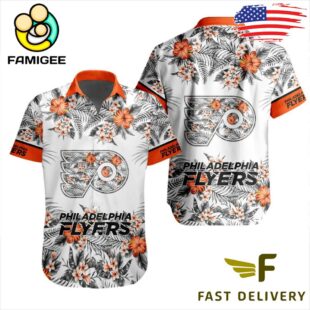 NHL Philadelphia Flyers Floral Hawaiian Shirt