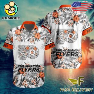 NHL Philadelphia Flyers Floral Hawaiian Shirt