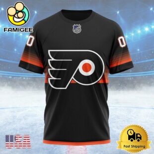 NHL Philadelphia Flyers Special Black And Gradient Design Custom T Shirt, Philadelphia Flyers Shirt