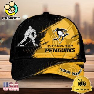 NHL Pittsburgh Penguins Bold Distressed Artwork Personalized 3D Cap