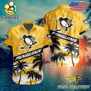 NHL Pittsburgh Penguins Coconut Tree Hawaiian Shirt