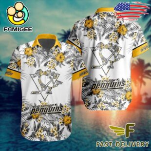 NHL Pittsburgh Penguins Floral Hawaiian Shirt
