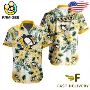 NHL Pittsburgh Penguins Hibiscus Hawaiian Shirt