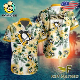 NHL Pittsburgh Penguins Hibiscus Hawaiian Shirt