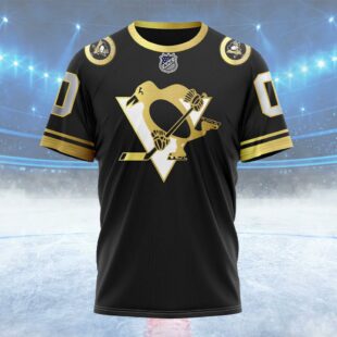 NHL Pittsburgh Penguins Special Black And Gold Design Custom T Shirt, Pittsburgh Penguins Shirt