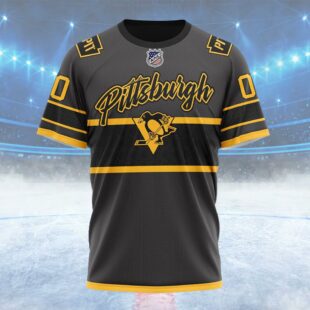 NHL Pittsburgh Penguins Special Colour Rush Design Custom T Shirt, Pittsburgh Penguins Shirt