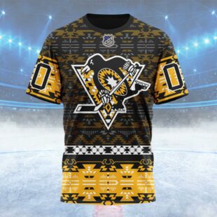 NHL Pittsburgh Penguins Special Design With Native Pattern Custom T Shirt, Pittsburgh Penguins Shirt