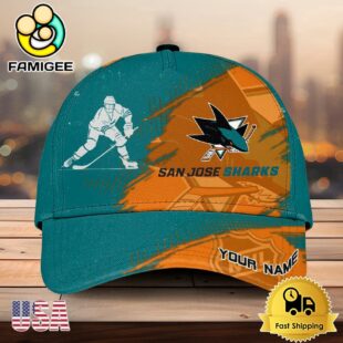 NHL San Jose Sharks Bold Distressed Artwork Personalized 3D Cap