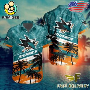 NHL San Jose Sharks Coconut Tree Hawaiian Shirt