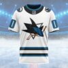 NHL San Jose Sharks Personalized Away Kits Custom T Shirt, San Jose Sharks Shirt