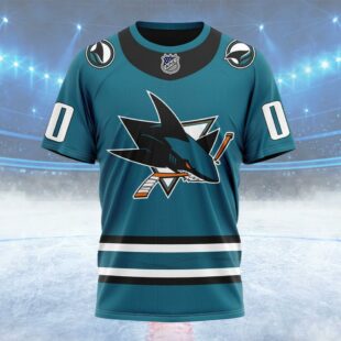 NHL San Jose Sharks Personalized Home Kits Custom T Shirt, San Jose Sharks Shirt