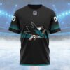 NHL San Jose Sharks Special Black And Gradient Design Custom T Shirt, San Jose Sharks Shirt