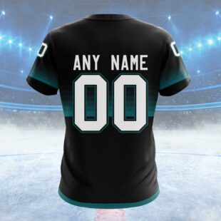 NHL San Jose Sharks Special Black And Gradient Design Custom T Shirt, San Jose Sharks Shirt