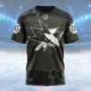 NHL San Jose Sharks Special Black Camo Design For Veterans Day Custom T Shirt, San Jose Sharks Shirt