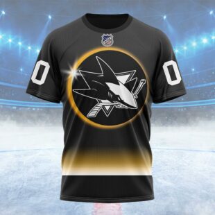 NHL San Jose Sharks Special Eclipse Design Custom T Shirt, San Jose Sharks Shirt