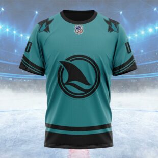 NHL San Jose Sharks Special Two-tone Design Custom T Shirt, San Jose Sharks Shirt