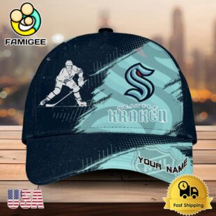NHL Seattle Kraken Bold Distressed Artwork Personalized 3D Cap