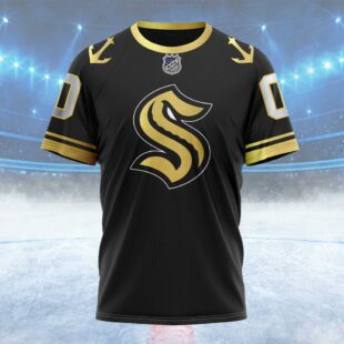 NHL Seattle Kraken Special Black And Gold Design Custom T Shirt, Seattle Kraken Shirt