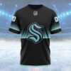 NHL Seattle Kraken Special Black And Gradient Design Custom T Shirt, Seattle Kraken Shirt
