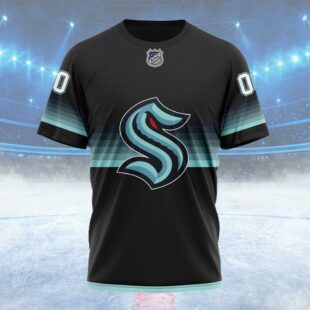 NHL Seattle Kraken Special Black And Gradient Design Custom T Shirt, Seattle Kraken Shirt