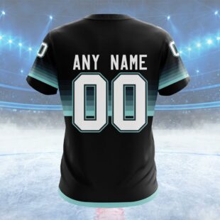 NHL Seattle Kraken Special Black And Gradient Design Custom T Shirt, Seattle Kraken Shirt