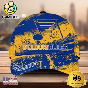 NHL St. Louis Blues Explosive Grunge Logo 3D Print Cap