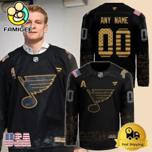 NHL St Louis Blues Fanatics Camo Salute To Service Custom Hockey jersey