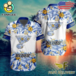 NHL St. Louis Blues Floral Hawaiian Shirt