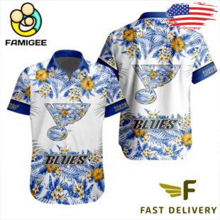NHL St. Louis Blues Floral Hawaiian Shirt