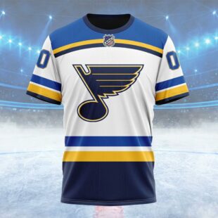 NHL St Louis Blues Personalized Away Kits Custom T Shirt, St Louis Blues Shirt