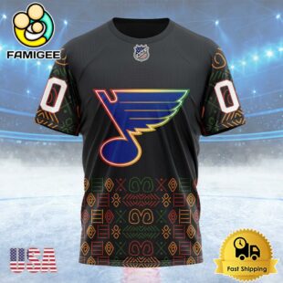 NHL St Louis Blues Special Design For Black History Month Custom T Shirt, St Louis Blues Shirt