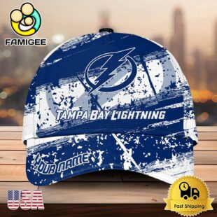 NHL Tampa Bay Lightning Explosive Grunge Logo 3D Print Cap