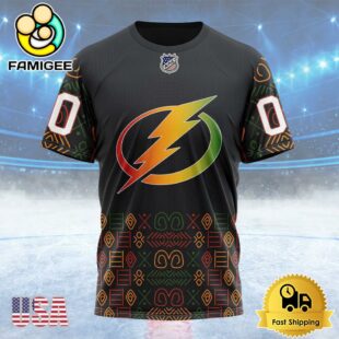 NHL Tampa Bay Lightning Special Design For Black History Month Custom T Shirt, Tampa Bay Lightning Shirt