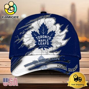 NHL Toronto Maple Leafs Dynamic Hockey Emblem Custom Name 3D Printed Cap