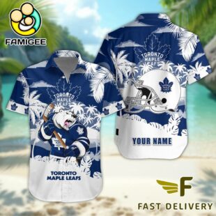 NHL Toronto Maple Leafs Hockey Mascot Custom Name Hawaiian Shirt
