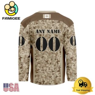 NHL Vancouver Canucks Desert Camouflage Design Custom Hockey Jersey