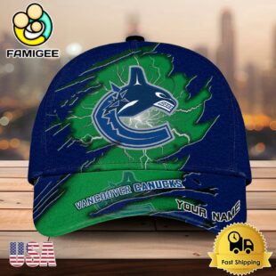 NHL Vancouver Canucks Explosive Grunge Logo 3D Print Cap