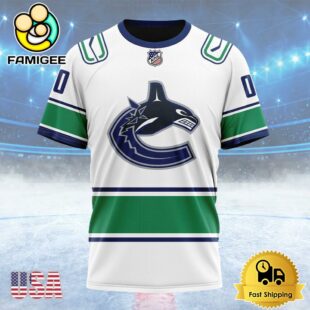 NHL Vancouver Canucks Personalized Away Kits Custom T Shirt, Vancouver Canucks Shirt