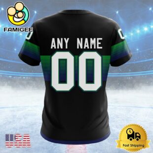 NHL Vancouver Canucks Special Black And Gradient Design Custom T Shirt, Vancouver Canucks Shirt