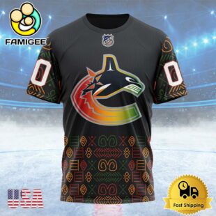 NHL Vancouver Canucks Special Design For Black History Month Custom T Shirt, Vancouver Canucks Shirt