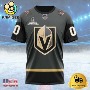 NHL Vegas Golden Knights Personalized Away Kits Custom T Shirt, Vegas Golden Knights Shirt